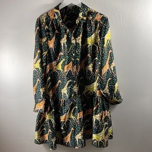 J.Crew Giraffes Shirtdress NWT Size M